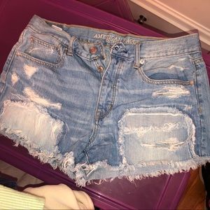 American eagle denim high wasted distressed shorts